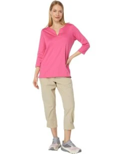 L.L.Bean Pima Tops Split-Neck Tunic 3/4 Sleeve | Shirts & Tops -Family Wear Shop 615vZQPdwL. AC SR736920