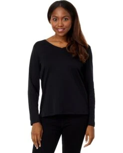 L.L.Bean Petite Pima Shaped V-Neck Tee Long Sleeve | Shirts & Tops