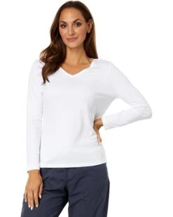 L.L.Bean Petite Pima Shaped V-Neck Tee Long Sleeve | Shirts & Tops -Family Wear Shop 61cHAE1Q53L. AC SR736920