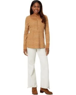 L.L.Bean Unshrinkable Mini Waffle Henley Long Sleeve Stripe | Shirts & Tops -Family Wear Shop 61odPKS8RNL. AC SR736920