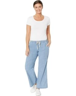 L.L.Bean Petite Lakewashed Pull-On Chambray Wide Leg Pants -Family Wear Shop 61sL1SJz9YL. AC SR736920