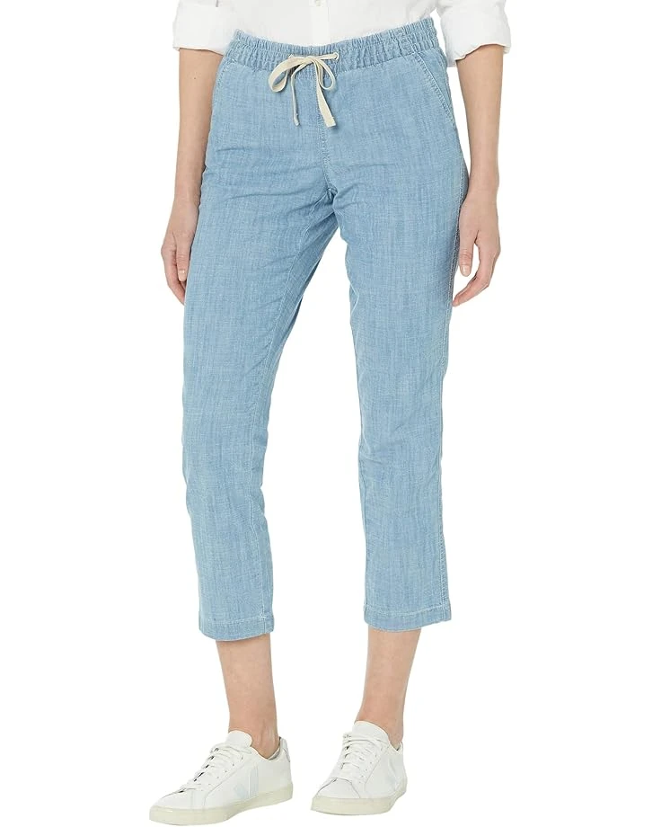 L.L.Bean Lakewashed Chino Pull-On Chambray Pants Ankle 3 L.L.Bean Lakewashed Chino Pull-On Chambray Pants Ankle