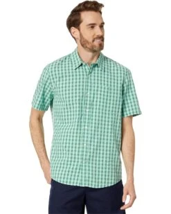 L.L.Bean Organic Seersucker Shirt Short Sleeve Slightly Fitted Plaid | Shirts & Tops