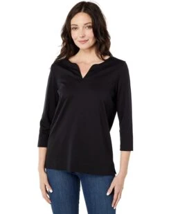 L.L.Bean Pima Tops Split-Neck Tunic 3/4 Sleeve | Shirts & Tops -Family Wear Shop 71MgF1oHaDL. AC SR736920