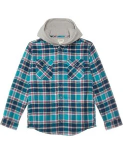 L.L.Bean Kid's Fleece-Lined Flannel Shirt, Hooded Plaid | Shirts & Tops