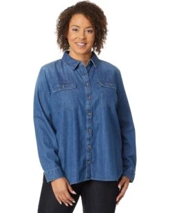 L.L.Bean Plus Size Heritage Washed Denim Shirt Long Sleeve | Shirts & Tops