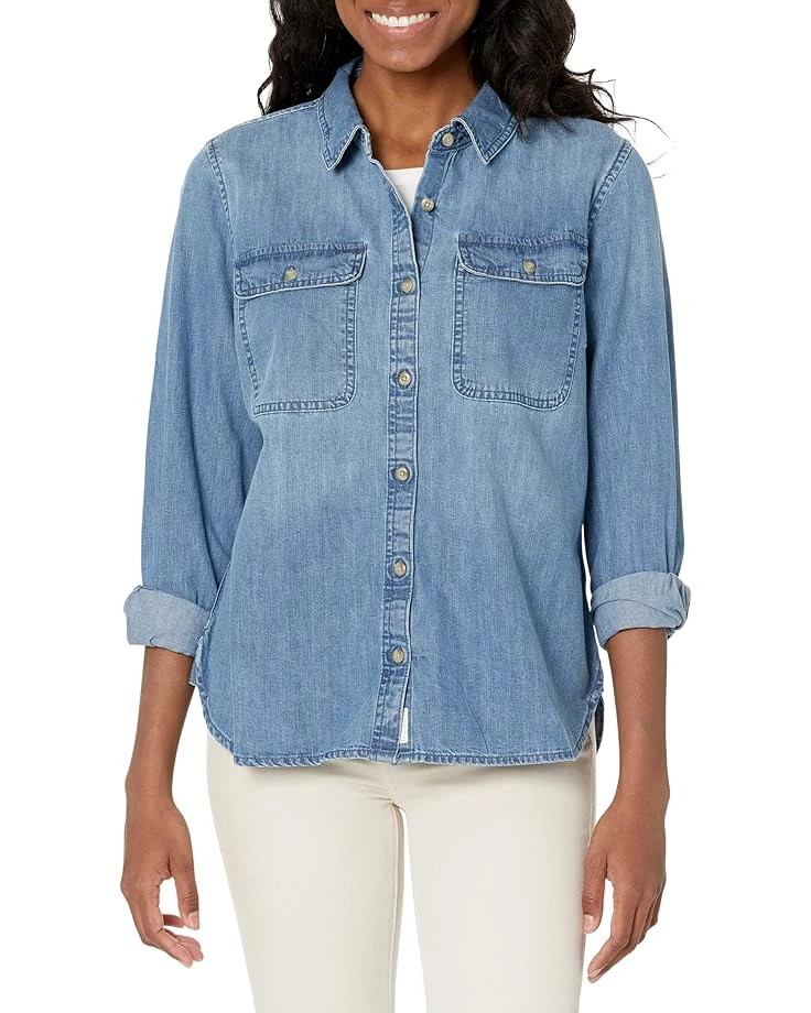 L.L.Bean Petite Heritage Washed Denim Shirt Long Sleeve | Shirts & Tops 3 L.L.Bean Petite Heritage Washed Denim Shirt Long Sleeve | Shirts & Tops